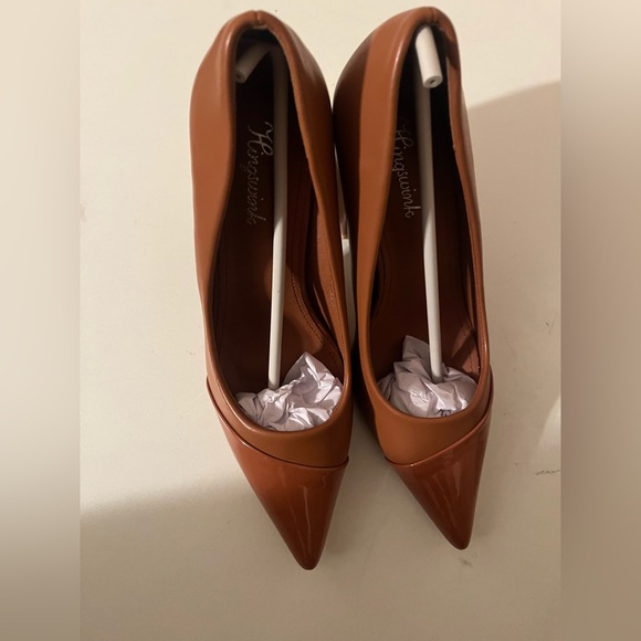 Hingswink Brown Chunky Heel Pumps Pointed Toe 4” Office Heels Size 7 (38) - Picture 3 of 8